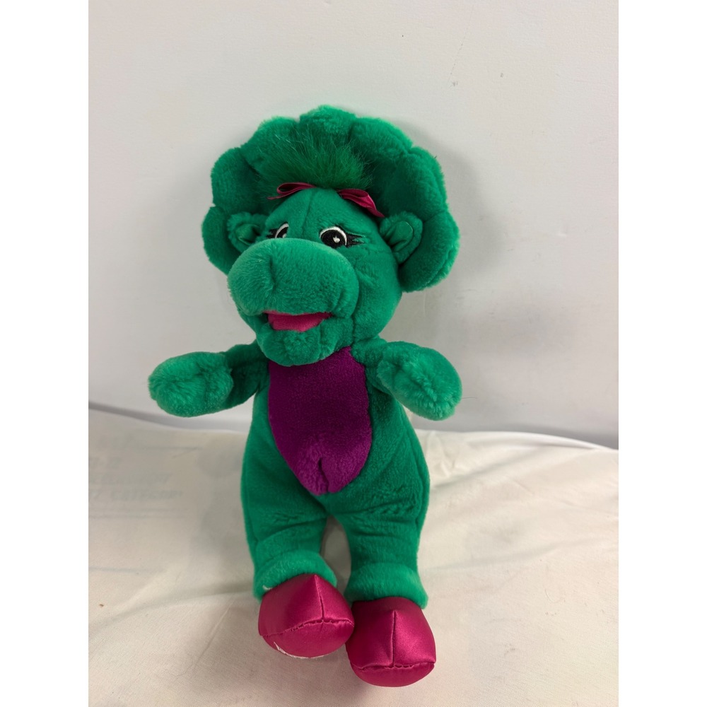 Vintage Barney & Friends Singing Baby Bop Plush Green Dinosaur  Bear Lyons 90s